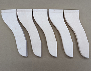 Set of 5x Wooden Legs for Desk Swivel Base